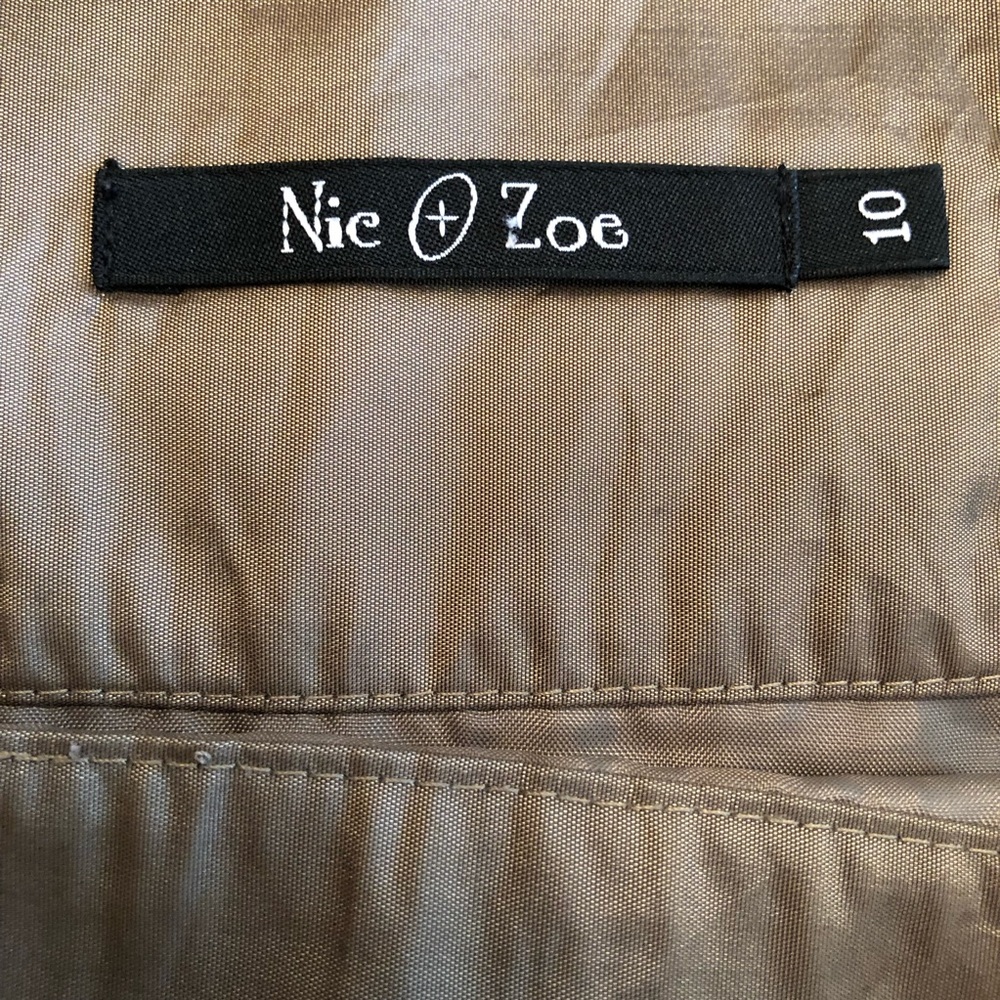 Nic + Zoe taupe lined, A line skirt, size 10. Beautiful holiday skirt! - Picture 4 of 5